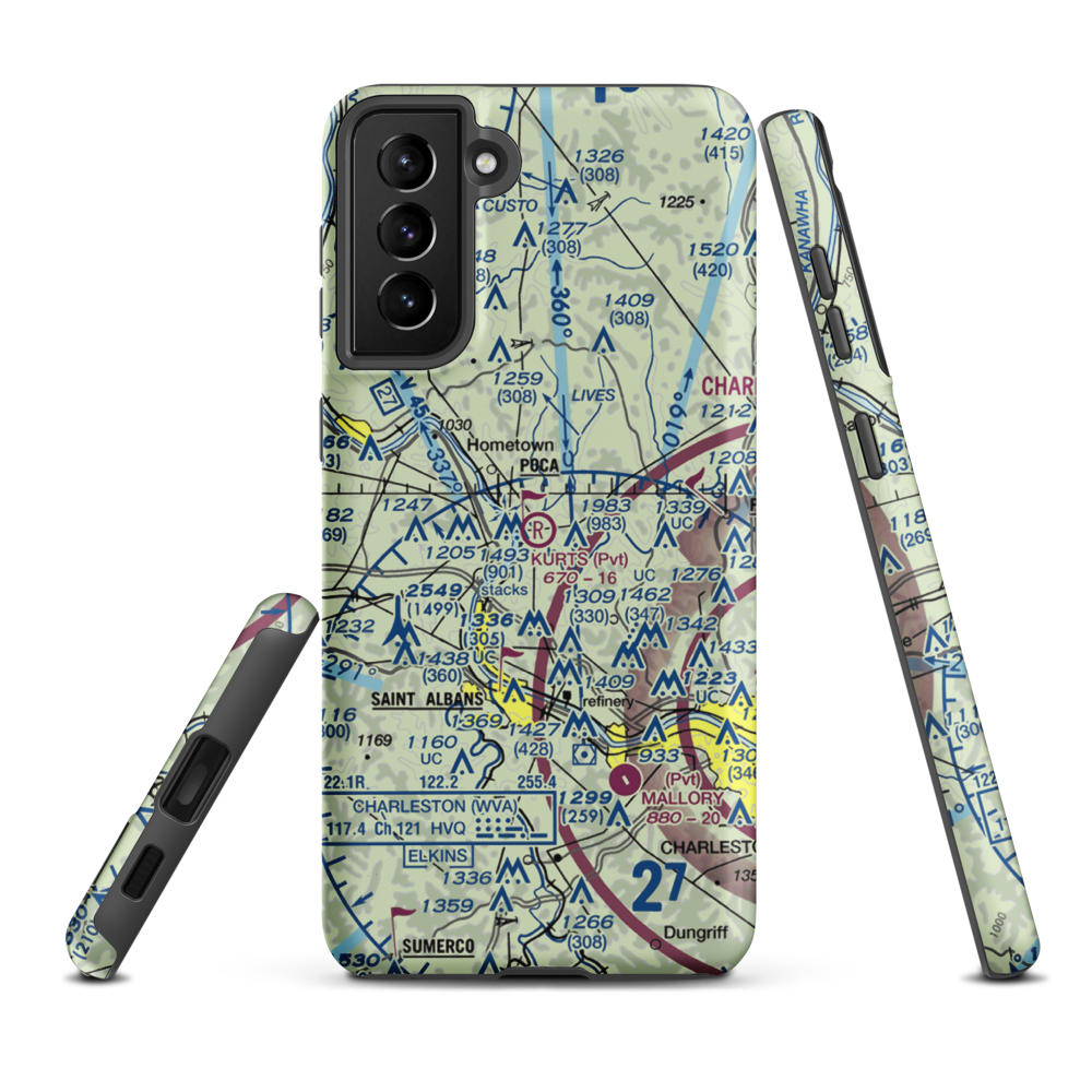 Kurt's Field (27WV) VFR Sectional Samsung Phone Case Samsung Galaxy S21 Plus model shown
