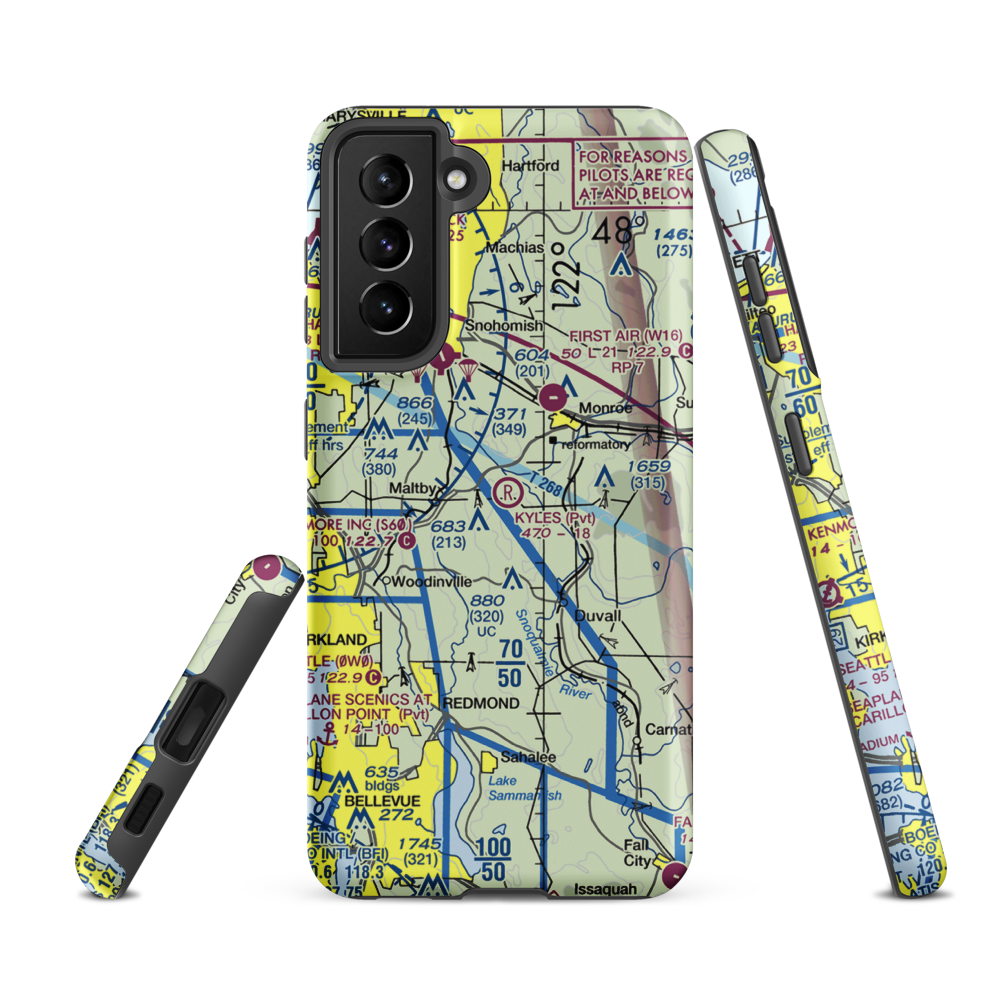 Kyles Airport (WA04) VFR Sectional Samsung Phone Case Samsung Galaxy S21 FE model shown