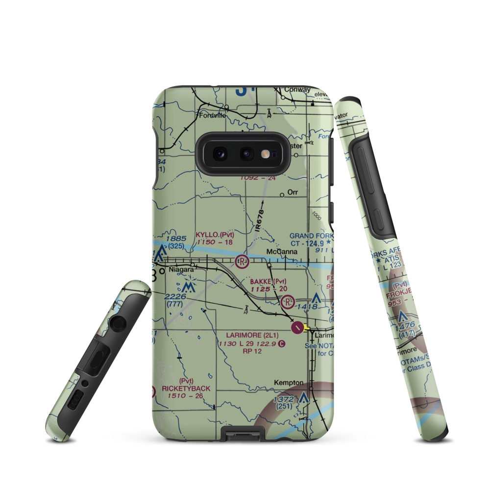 Kyllo Airport (84ND) VFR Sectional Samsung Phone Case Samsung Galaxy S10 Plus model shown