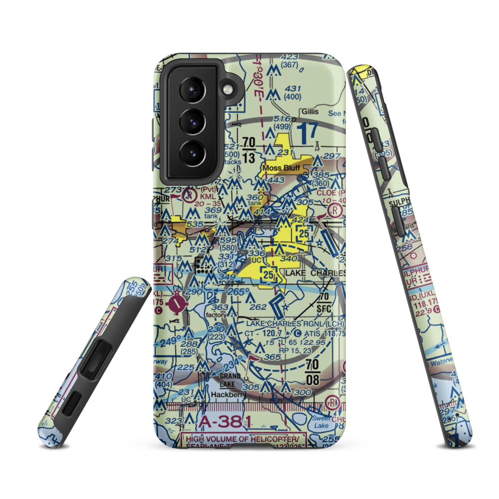 L Auberge du Lac Hotel Seaplane Base (29LS) VFR Sectional Samsung Phone Case Samsung Galaxy S21 Ultra model shown