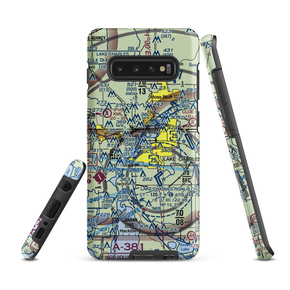 L Auberge du Lac Hotel Seaplane Base (29LS) VFR Sectional Samsung Phone Case Samsung Galaxy S10 Plus model shown