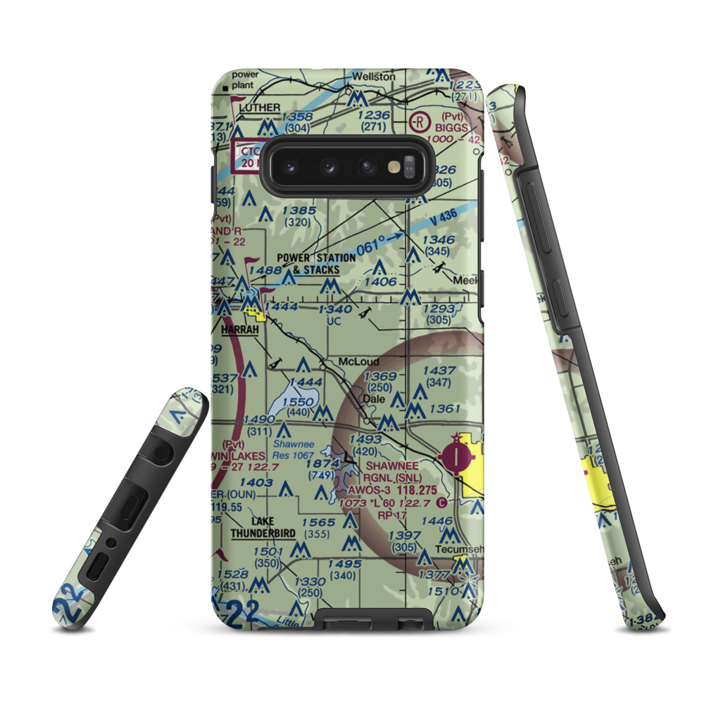 L D Airport (56OK) VFR Sectional Samsung Phone Case Samsung Galaxy S10e model shown