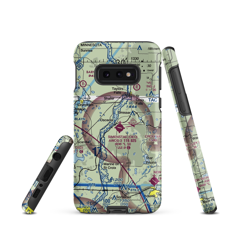 L O Simenstad Municipal Airport (OEO) VFR Sectional Samsung Phone Case Samsung Galaxy S10e model shown