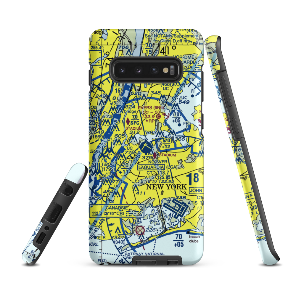 La Guardia Airport (LGA) VFR Sectional Samsung Phone Case Samsung Galaxy S10 Plus model shown