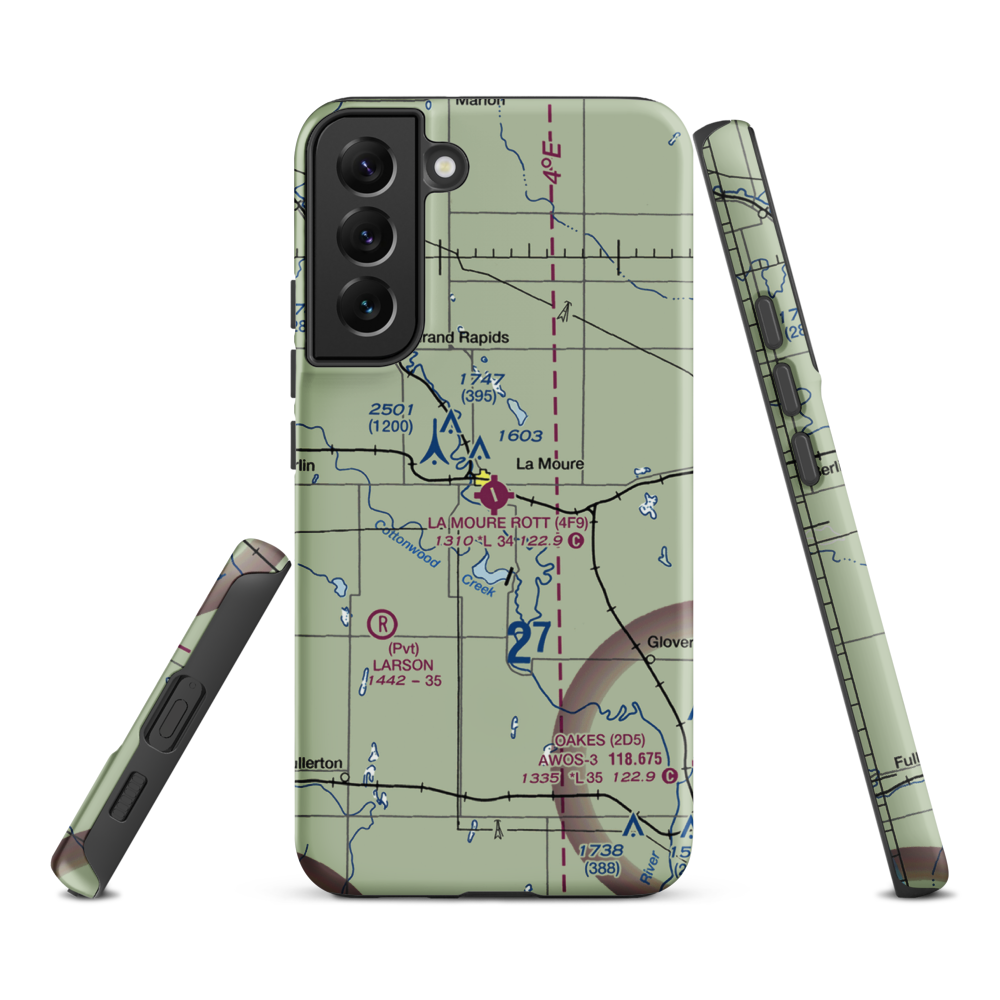 La Moure Rott Municipal Airport (4F9) VFR Sectional Samsung Phone Case Samsung Galaxy S22 Plus model shown