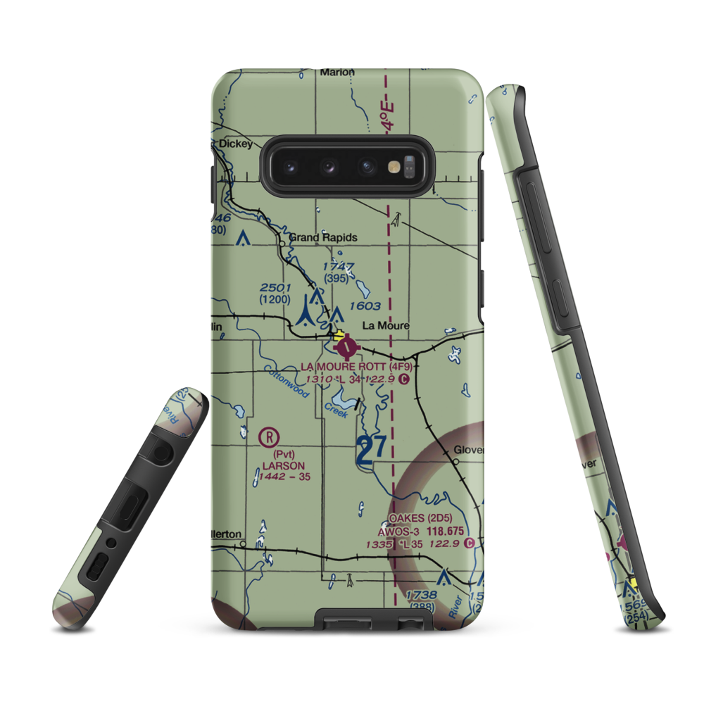 La Moure Rott Municipal Airport (4F9) VFR Sectional Samsung Phone Case Samsung Galaxy S10 Plus model shown
