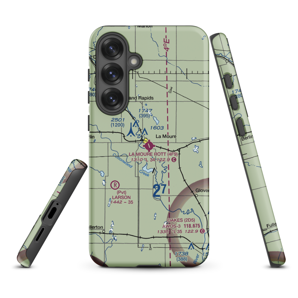 La Moure Rott Municipal Airport (4F9) VFR Sectional Samsung Phone Case Samsung Galaxy S25 Plus model shown