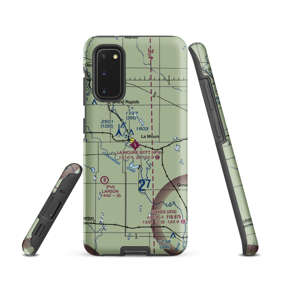 La Moure Rott Municipal Airport (4F9) VFR Sectional Samsung Phone Case Samsung Galaxy S20 model shown