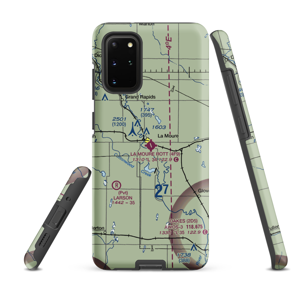 La Moure Rott Municipal Airport (4F9) VFR Sectional Samsung Phone Case Samsung Galaxy S20 Plus model shown