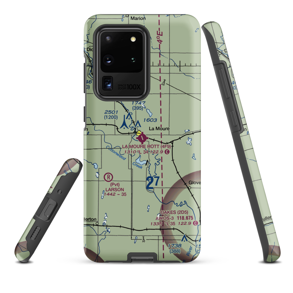 La Moure Rott Municipal Airport (4F9) VFR Sectional Samsung Phone Case Samsung Galaxy S20 Ultra model shown