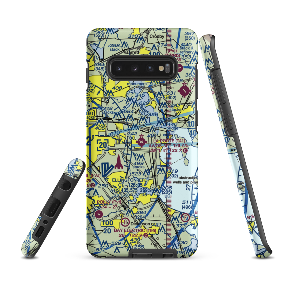 La Porte Municipal Airport (T41) VFR Sectional Samsung Phone Case Samsung Galaxy S10 Plus model shown