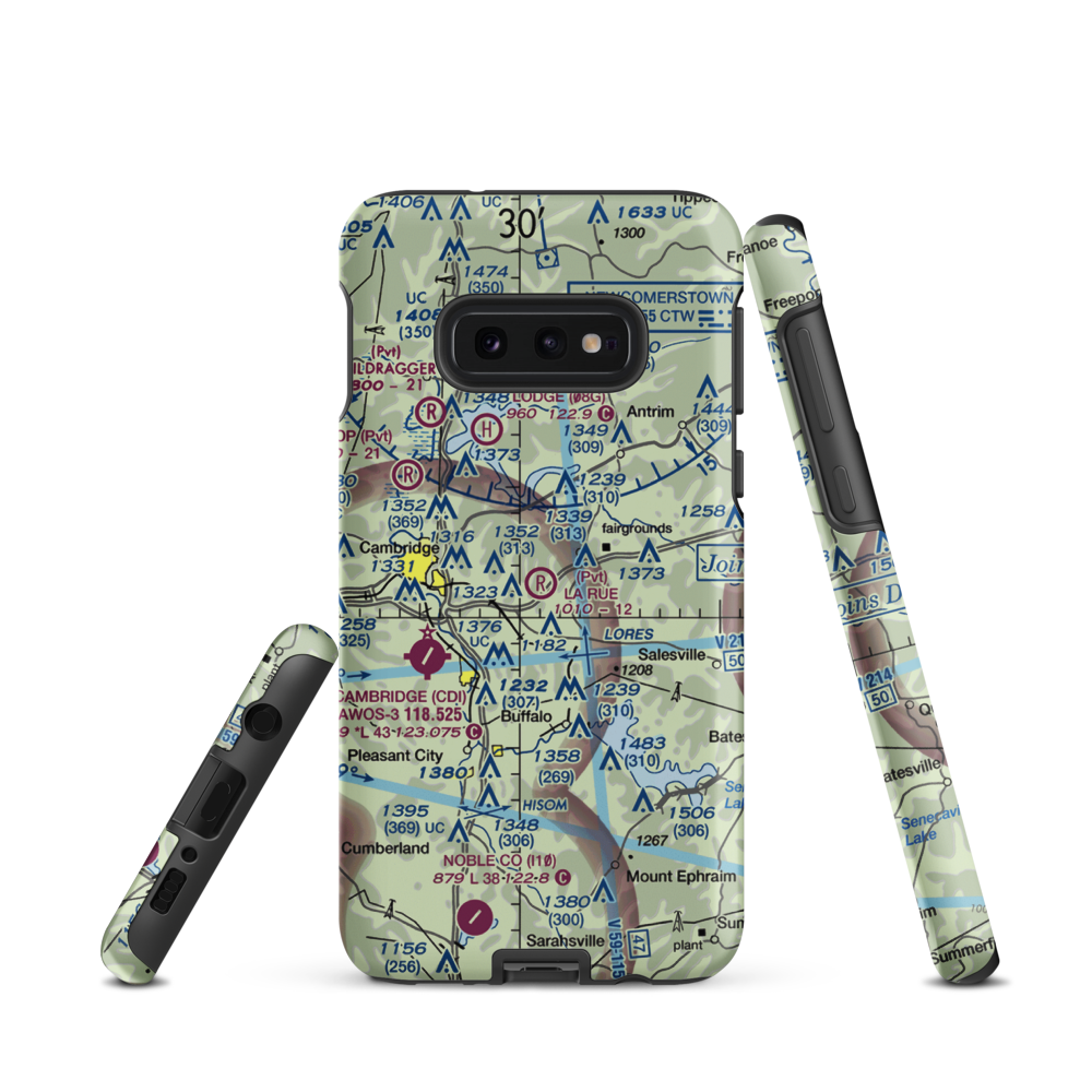La Rue Airport (OH94) VFR Sectional Samsung Phone Case Samsung Galaxy S10e model shown