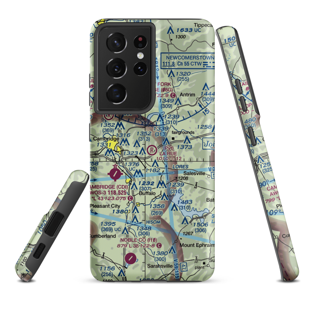 La Rue Airport (OH94) VFR Sectional Samsung Phone Case Samsung Galaxy S21 Ultra model shown