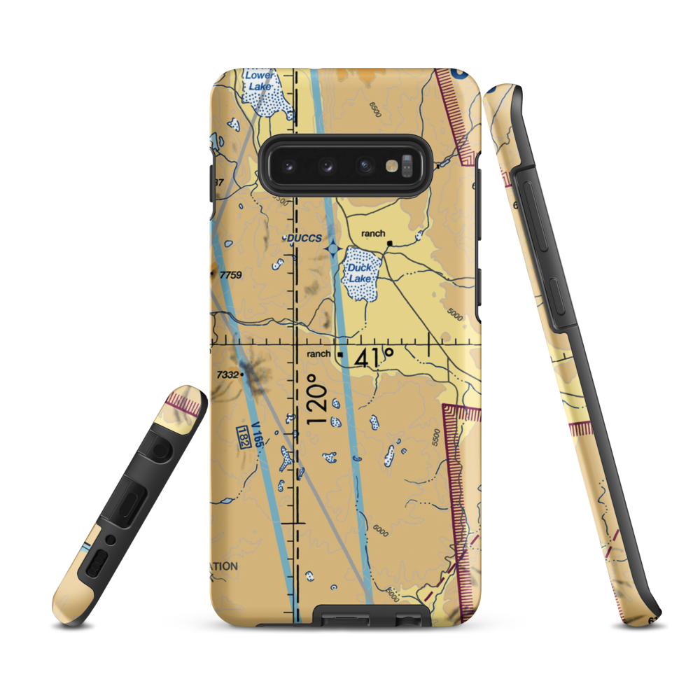 Lackerman Ranch Airport (NV16) VFR Sectional Samsung Phone Case Samsung Galaxy S10 Plus model shown