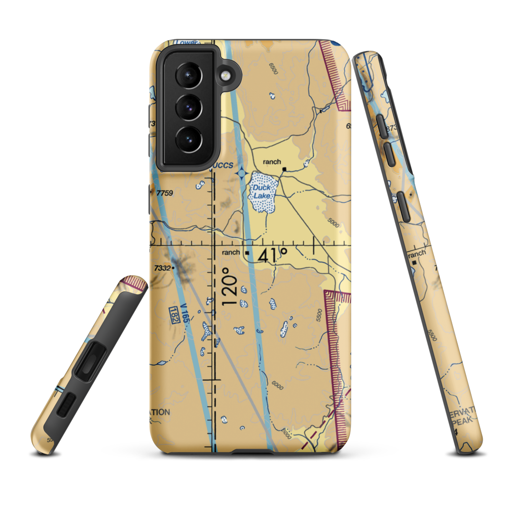 Lackerman Ranch Airport (NV16) VFR Sectional Samsung Phone Case Samsung Galaxy S21 FE model shown