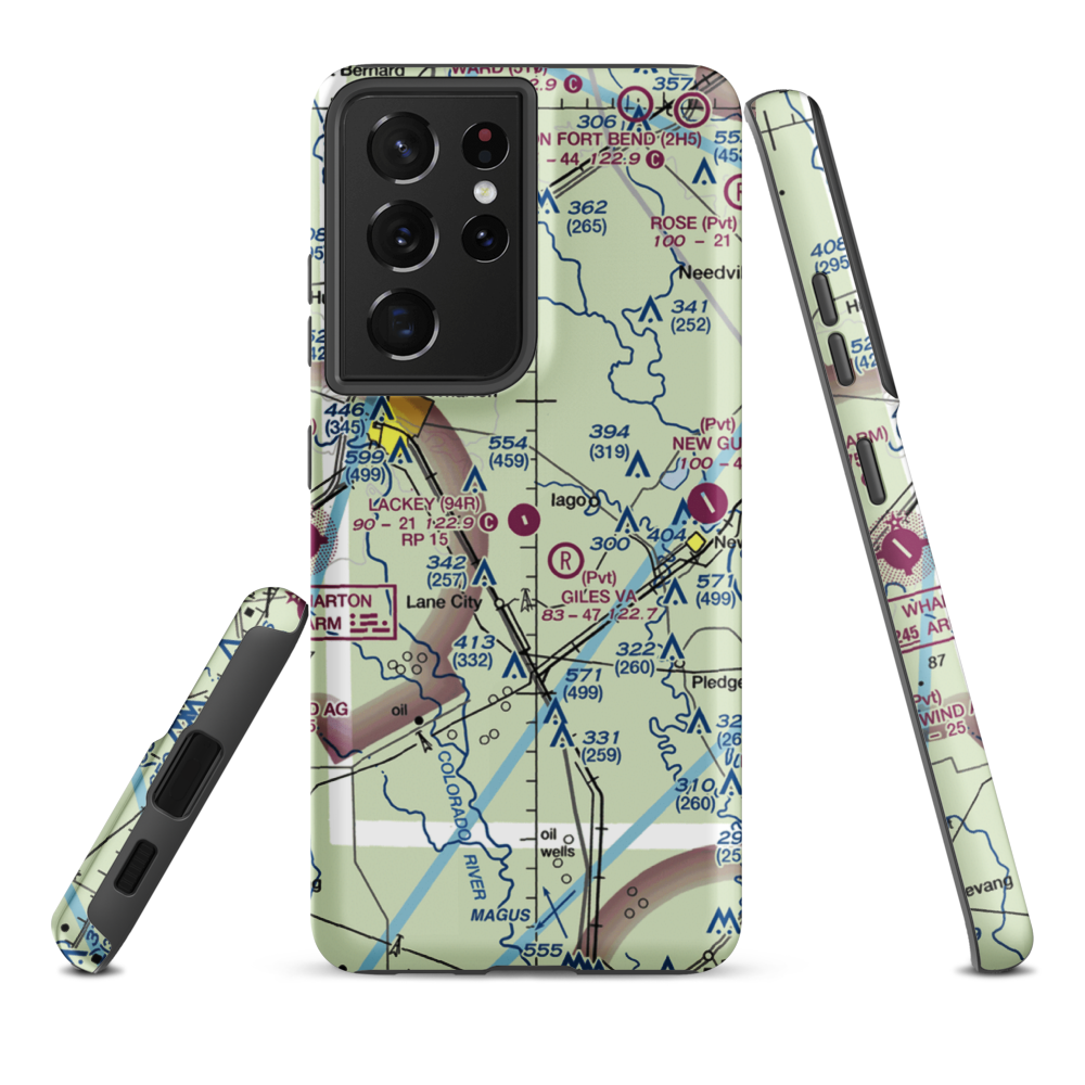 Lackey Aviation Airport (94R) VFR Sectional Samsung Phone Case Samsung Galaxy S21 Plus model shown