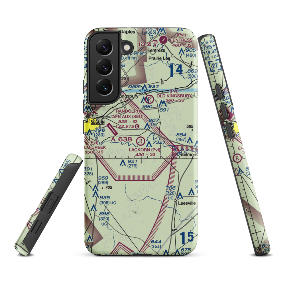 Lackorn Airport (TE51) VFR Sectional Samsung Phone Case Samsung Galaxy S22 Plus model shown