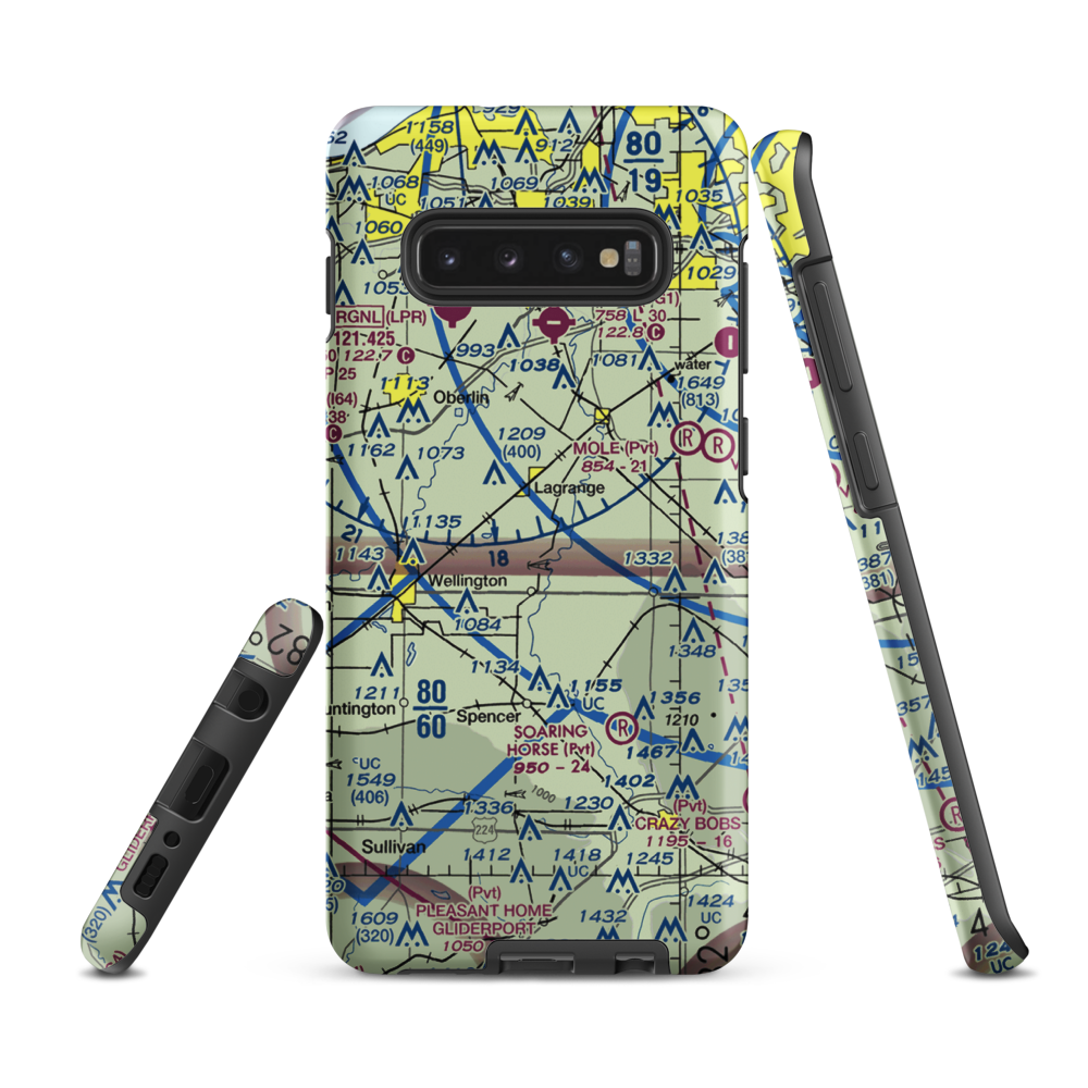 Lagrange Airport (92D) VFR Sectional Samsung Phone Case Samsung Galaxy S10e model shown