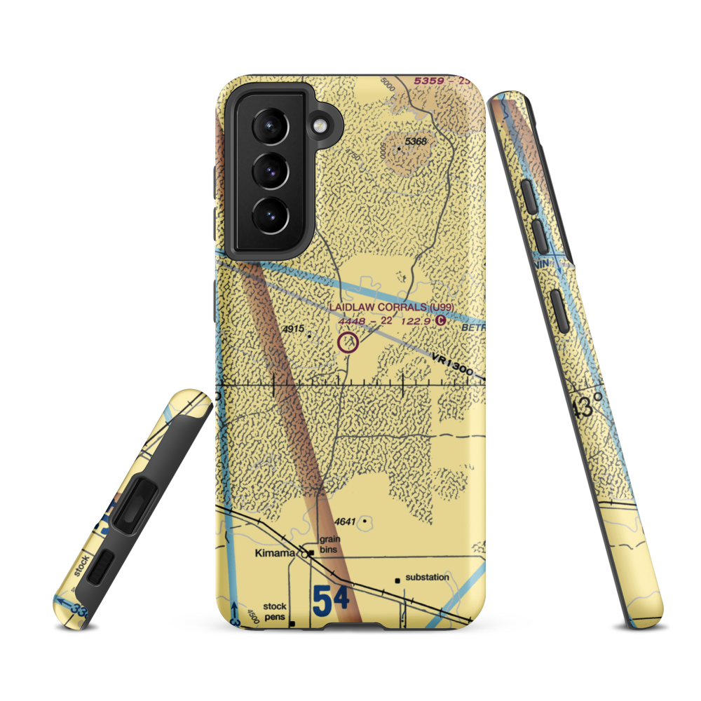 Laidlaw Corrals Airport (U99) VFR Sectional Samsung Phone Case Samsung Galaxy S21 FE model shown