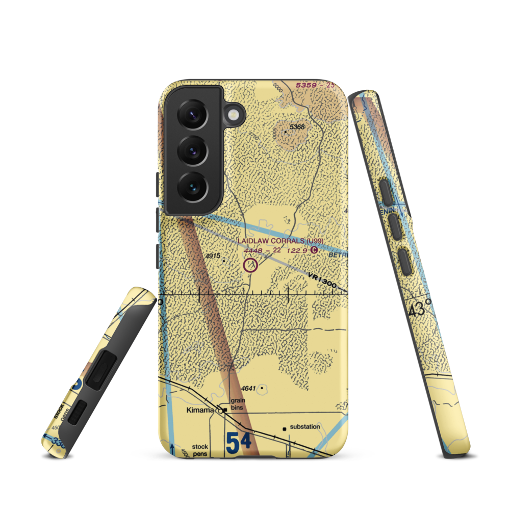 Laidlaw Corrals Airport (U99) VFR Sectional Samsung Phone Case Samsung Galaxy S22 model shown