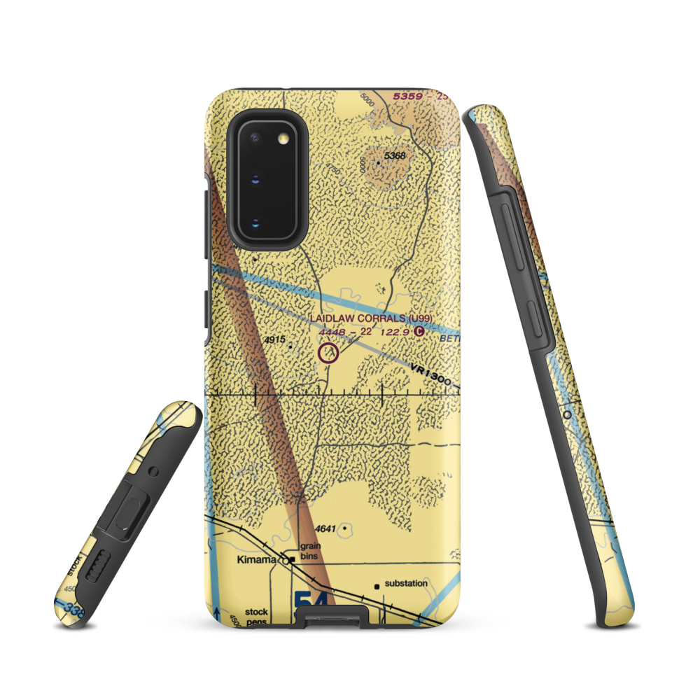Laidlaw Corrals Airport (U99) VFR Sectional Samsung Phone Case Samsung Galaxy S20 model shown