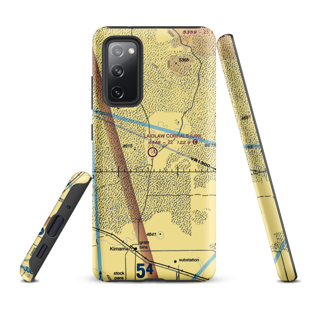 Laidlaw Corrals Airport (U99) VFR Sectional Samsung Phone Case Samsung Galaxy S20 FE model shown