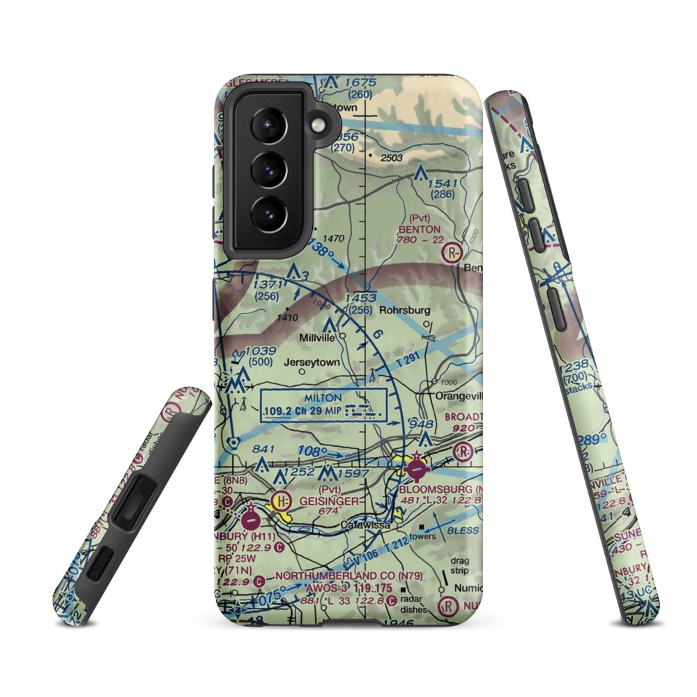 Lake Airport (19PA) VFR Sectional Samsung Phone Case Samsung Galaxy S21 FE model shown