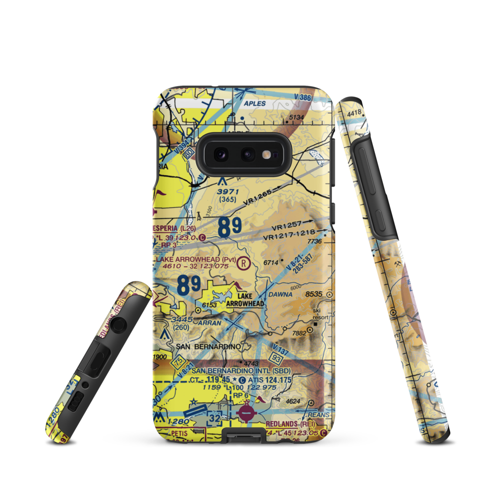 Lake Arrowhead Airport (2CN8) VFR Sectional Samsung Phone Case Samsung Galaxy S10 Plus model shown