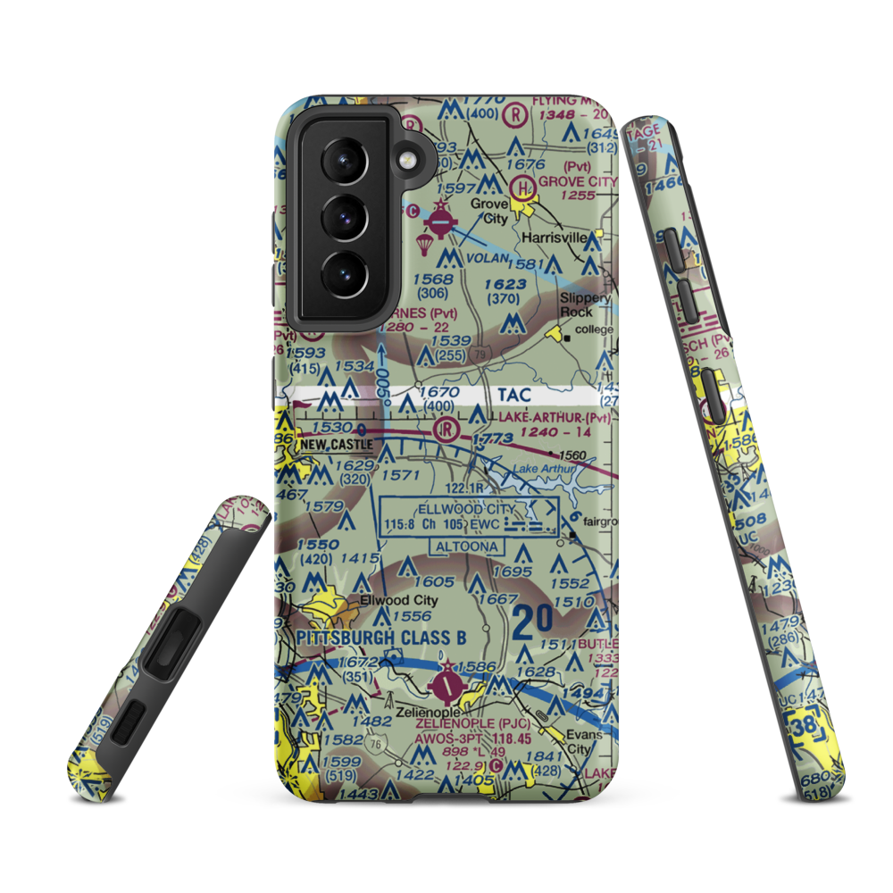 Lake Arthur Field (PN84) VFR Sectional Samsung Phone Case Samsung Galaxy S21 FE model shown