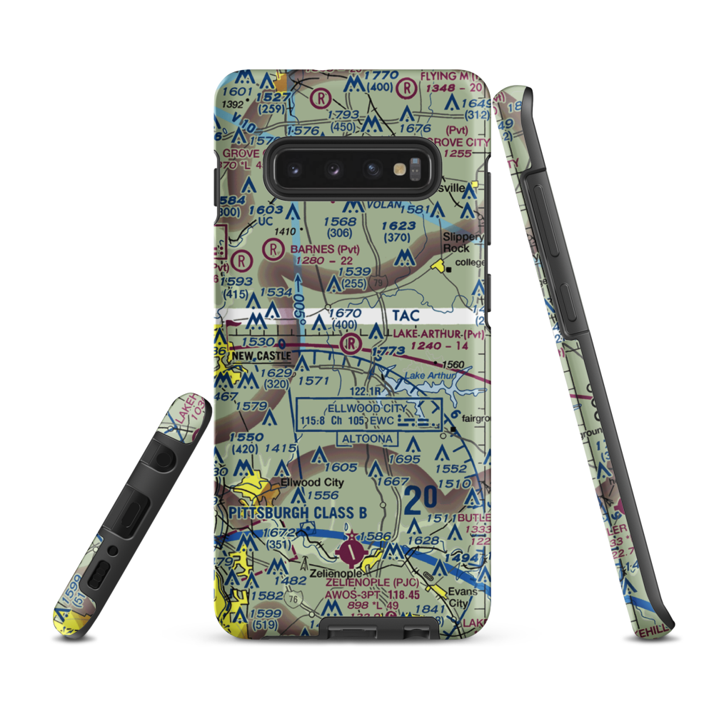 Lake Arthur Field (PN84) VFR Sectional Samsung Phone Case Samsung Galaxy S10 Plus model shown