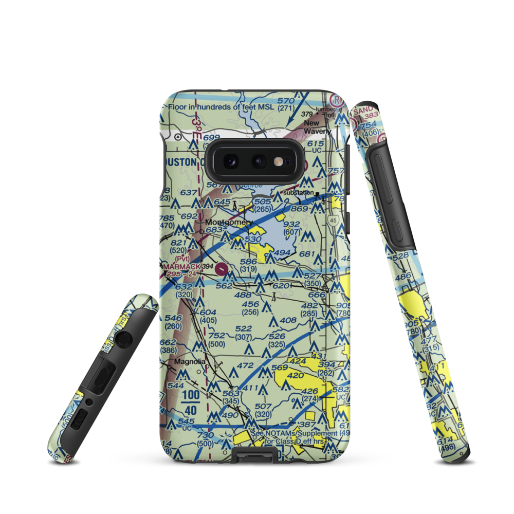 Lake Bonanza Airport (33TA) VFR Sectional Samsung Phone Case Samsung Galaxy S10e model shown