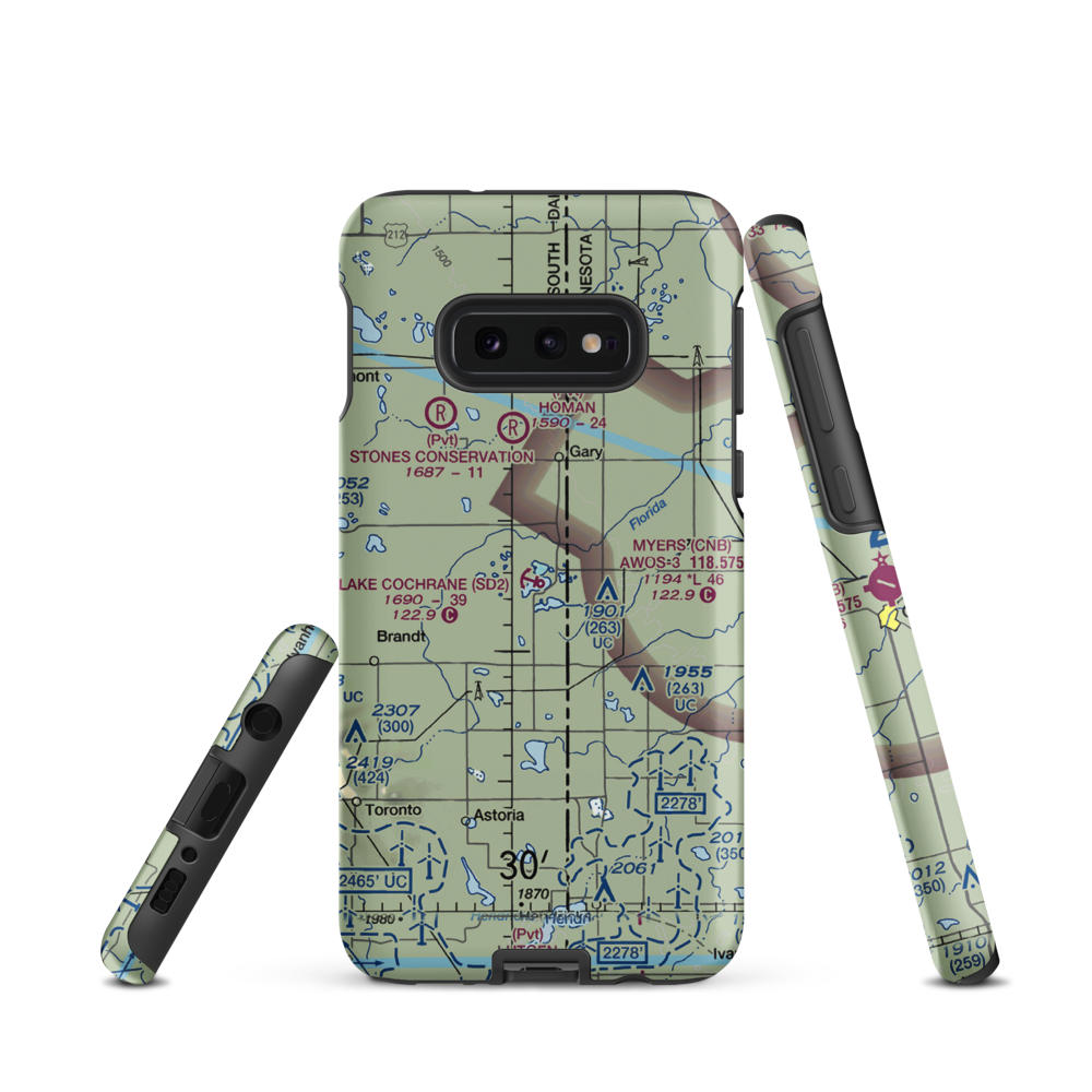 Lake Cochrane Seaplane Base (SD2) VFR Sectional Samsung Phone Case Samsung Galaxy S10 Plus model shown