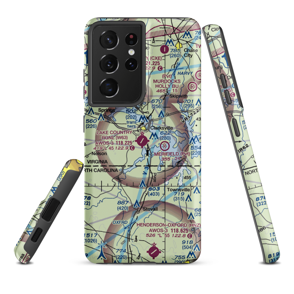 Lake Country Regional Airport (W63) VFR Sectional Samsung Phone Case Samsung Galaxy S21 Ultra model shown