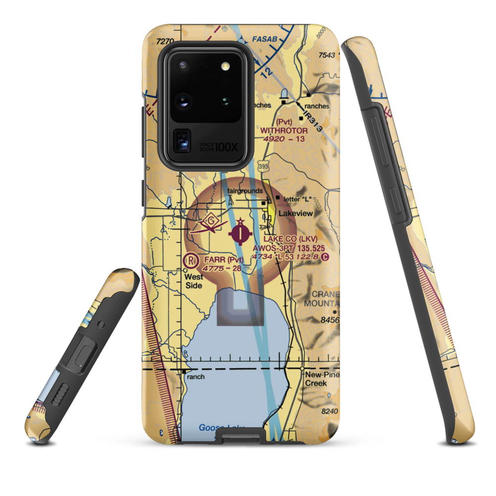 Lake County Airport (LKV) VFR Sectional Samsung Phone Case Samsung Galaxy S20 Ultra model shown