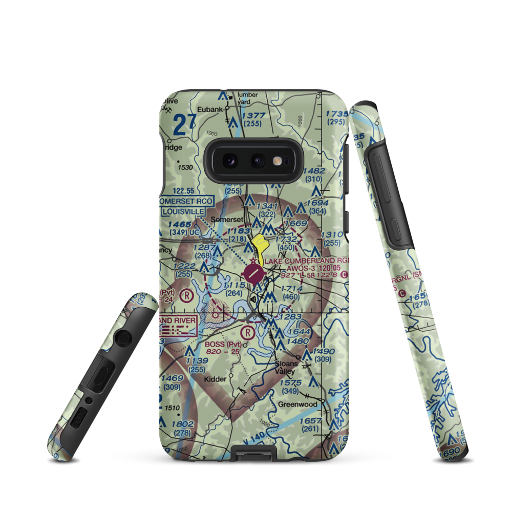 Lake Cumberland Regional Airport (SME) VFR Sectional Samsung Phone Case Samsung Galaxy S10e model shown