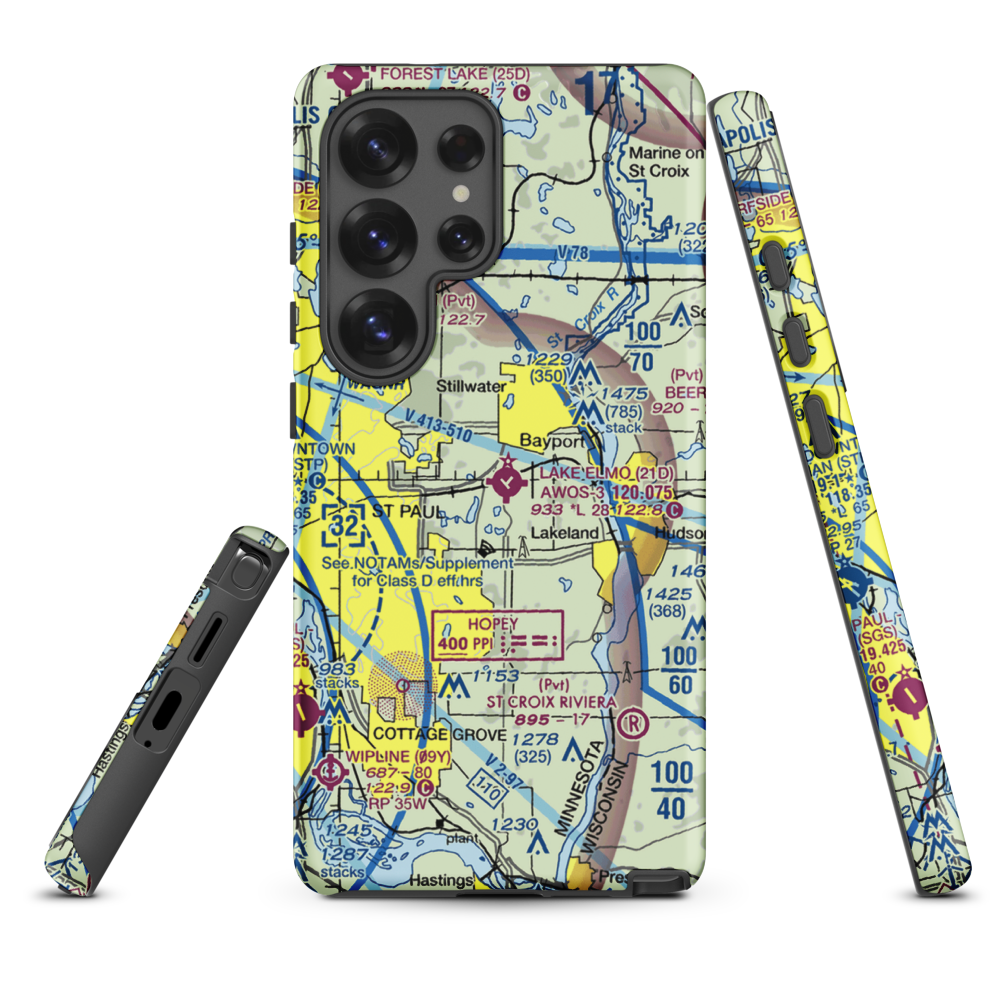 Lake Elmo Airport (21D) VFR Sectional Samsung Phone Case Samsung Galaxy S25 Ultra model shown