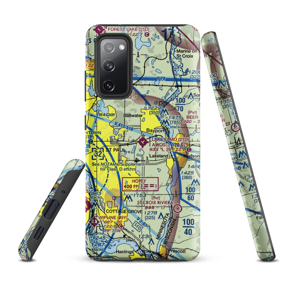 Lake Elmo Airport (21D) VFR Sectional Samsung Phone Case Samsung Galaxy S20 FE model shown