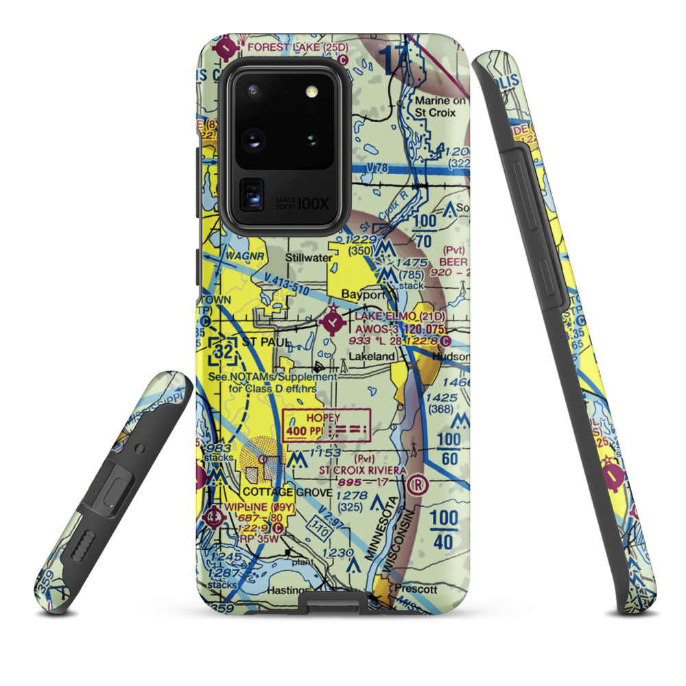 Lake Elmo Airport (21D) VFR Sectional Samsung Phone Case Samsung Galaxy S20 Ultra model shown