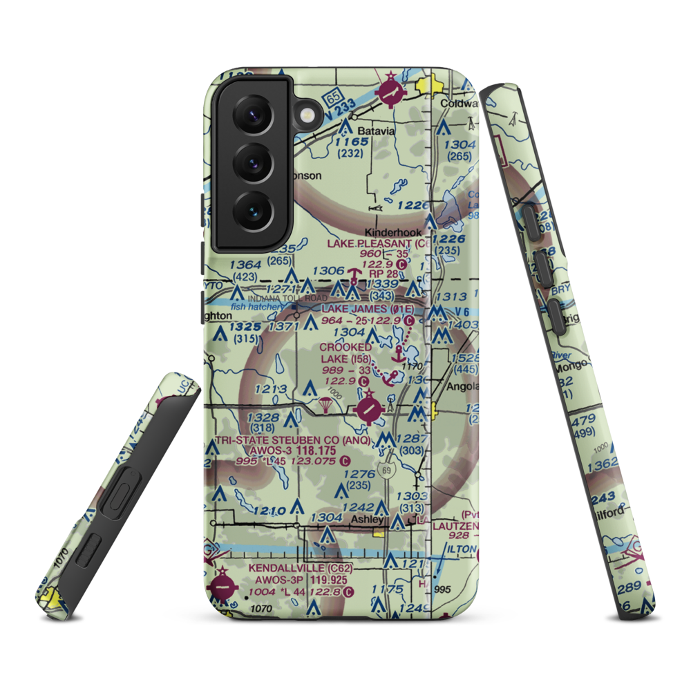 Lake Gage Seaplane Base (04IN) VFR Sectional Samsung Phone Case Samsung Galaxy S22 Plus model shown