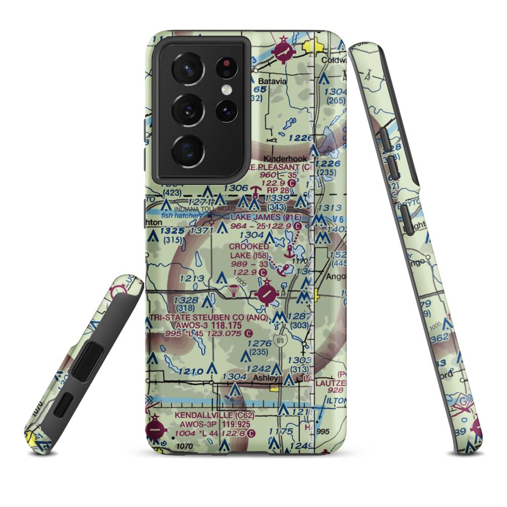 Lake Gage Seaplane Base (04IN) VFR Sectional Samsung Phone Case Samsung Galaxy S21 Ultra model shown