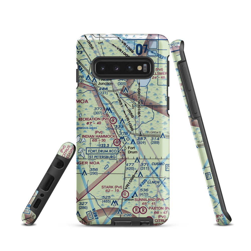 Lake Montaza Airport (83FD) VFR Sectional Samsung Phone Case Samsung Galaxy S10 model shown
