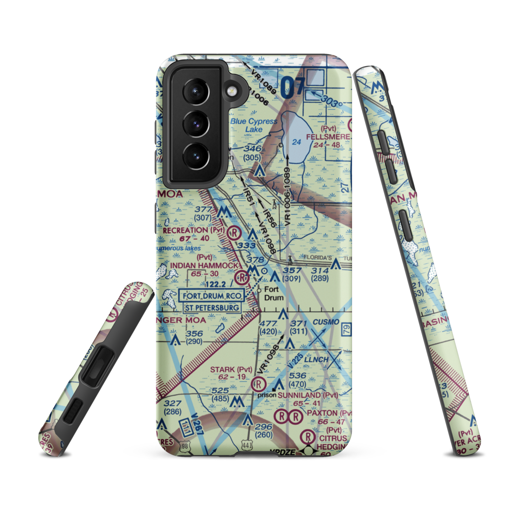 Lake Montaza Airport (83FD) VFR Sectional Samsung Phone Case Samsung Galaxy S21 Ultra model shown