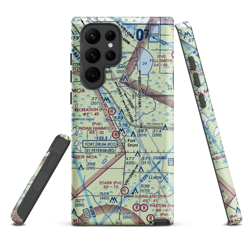 Lake Montaza Airport (83FD) VFR Sectional Samsung Phone Case Samsung Galaxy S22 Ultra model shown
