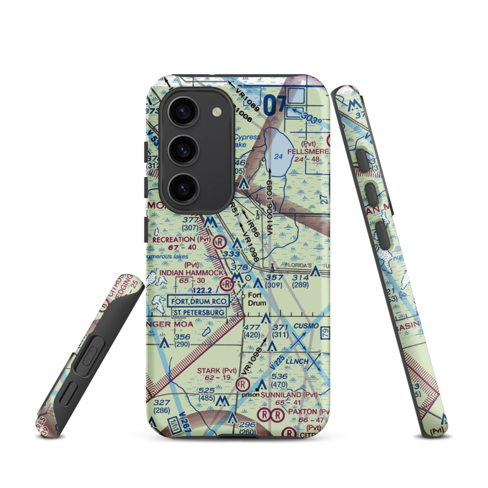 Lake Montaza Airport (83FD) VFR Sectional Samsung Phone Case Samsung Galaxy S23 model shown