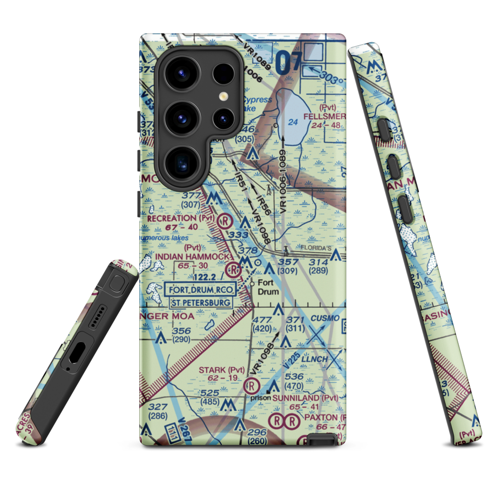 Lake Montaza Airport (83FD) VFR Sectional Samsung Phone Case Samsung Galaxy S24 Ultra model shown