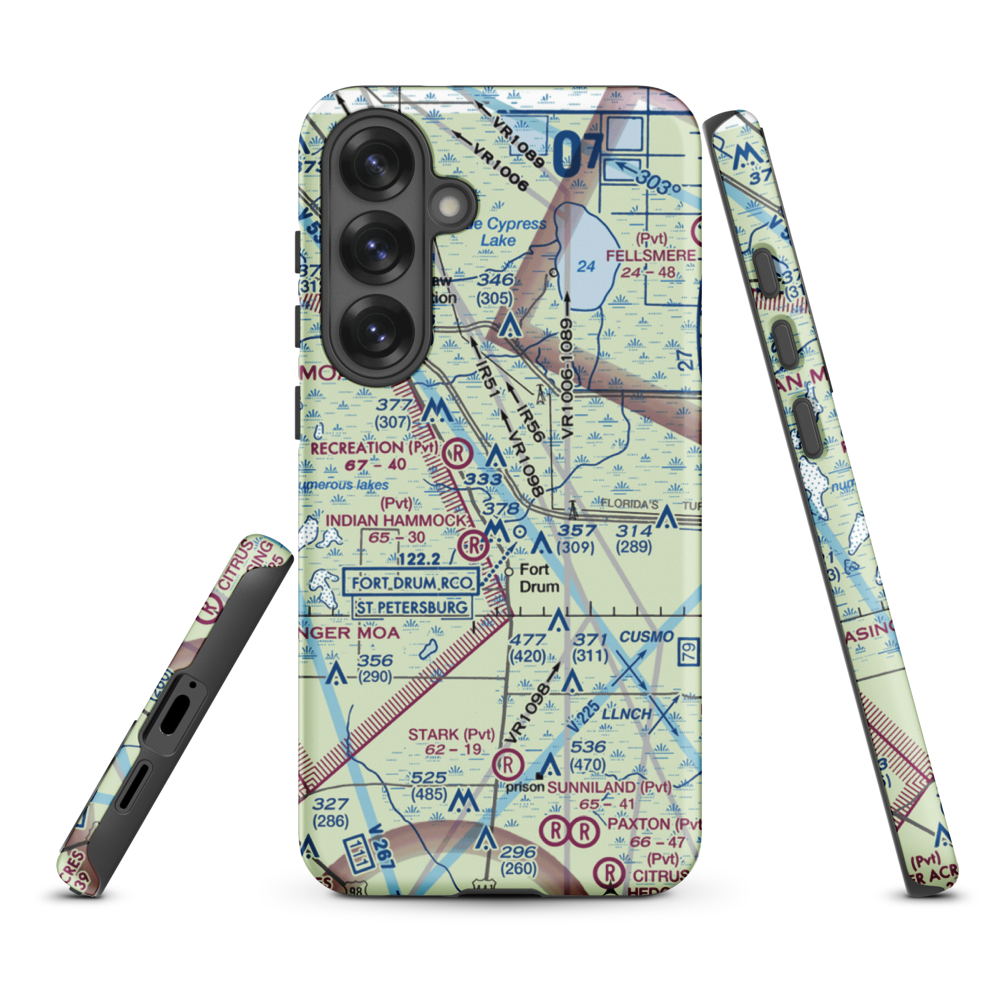 Lake Montaza Airport (83FD) VFR Sectional Samsung Phone Case Samsung Galaxy S25 Plus model shown