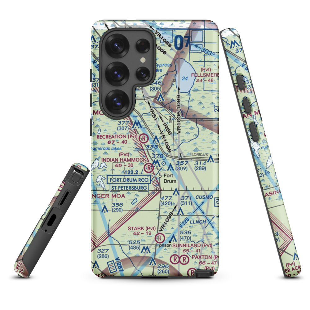 Lake Montaza Airport (83FD) VFR Sectional Samsung Phone Case Samsung Galaxy S25 Ultra model shown