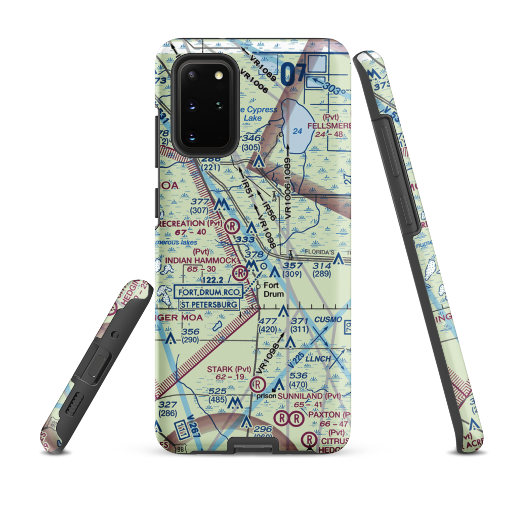 Lake Montaza Airport (83FD) VFR Sectional Samsung Phone Case Samsung Galaxy S20 Plus model shown