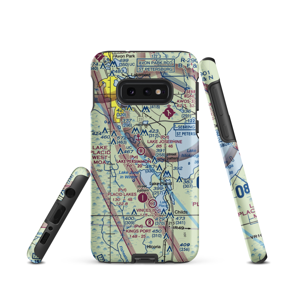 Lake Persimmon Airstrip (03FA) VFR Sectional Samsung Phone Case Samsung Galaxy S10e model shown
