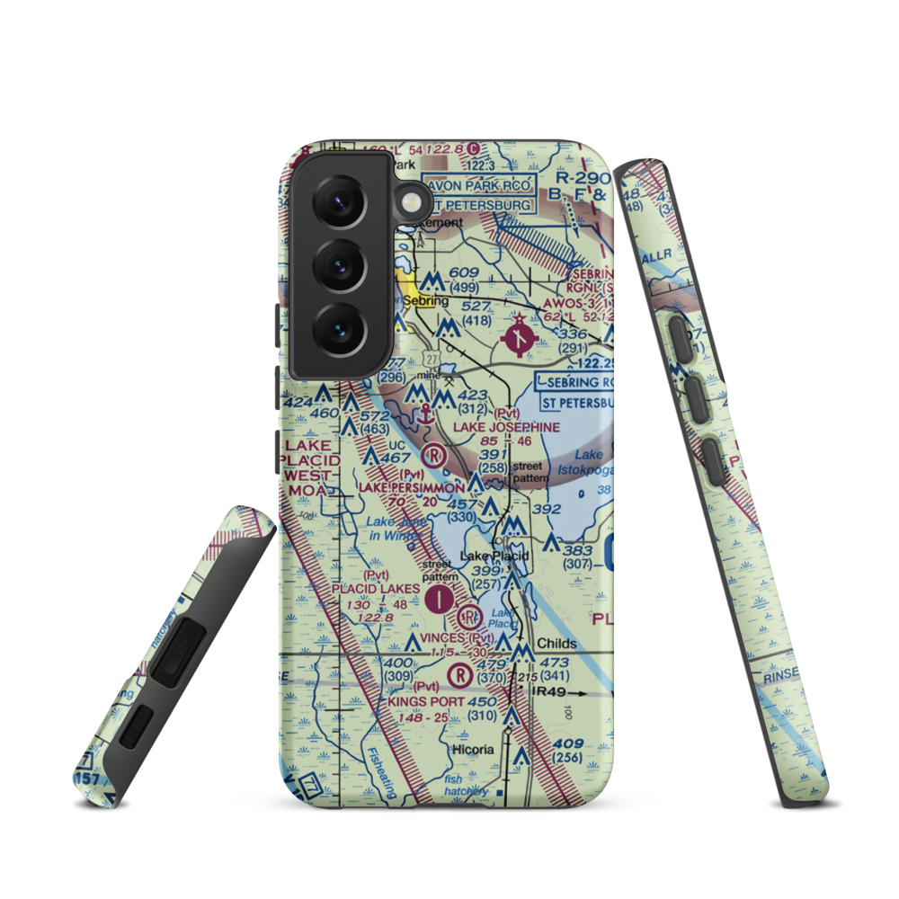 Lake Persimmon Airstrip (03FA) VFR Sectional Samsung Phone Case Samsung Galaxy S22 model shown